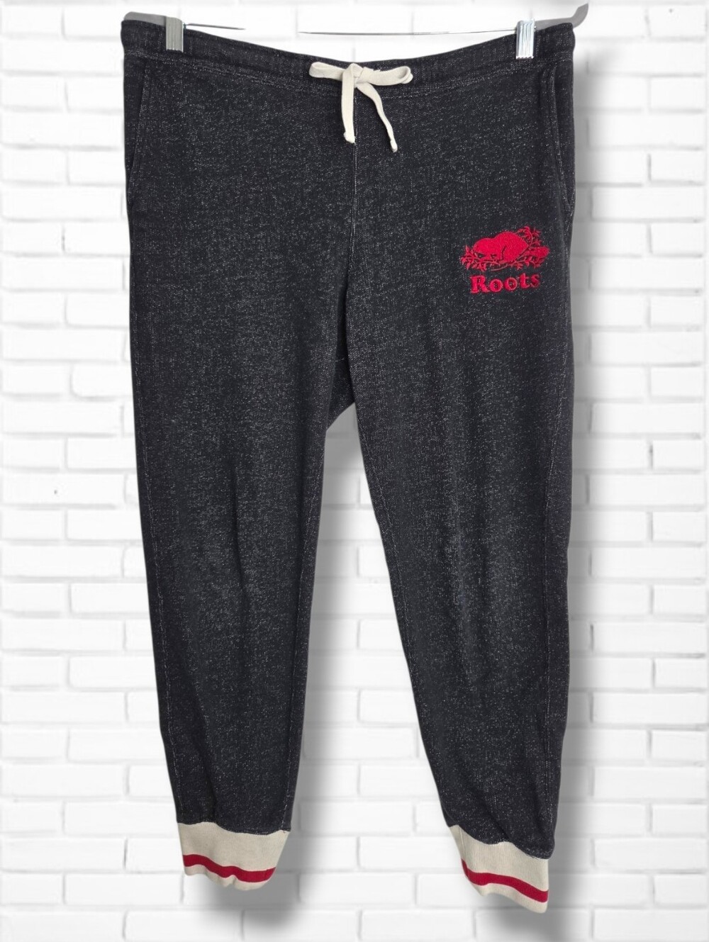 Roots Cabin Size M/L Dark Grey Heather Jogger Sweatpants
